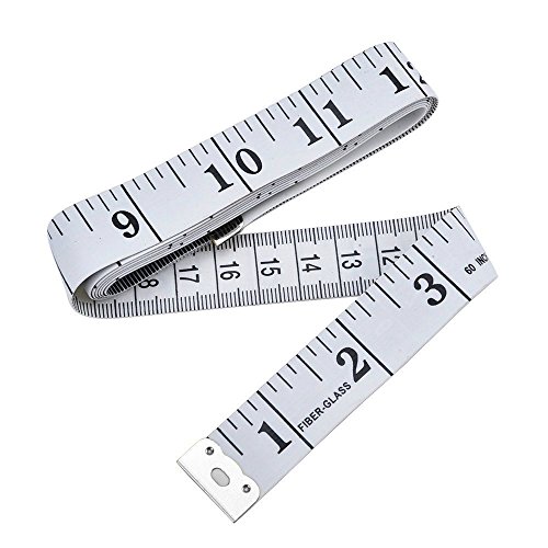 Giveet 2 Pack Soft Tape Measure, 60 inch 150 cm Double-scale Weight Loss Body Measurement Sewing Tailor Cloth Ruler (White)