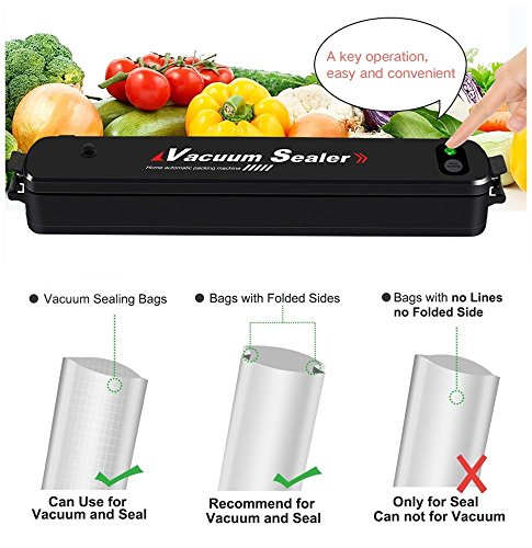 Vacuum Sealer Machine, EIVOTOR Automatic Mini Portable Home Vacuum Air Sealing System for Food Preservation/Starter Kit | Led Indicator Lights | Dual Capacitance Design Including 20pcs Sealing Bags