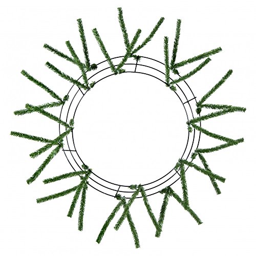 SNS 15-24" Pencil Tinsel Work Wreath Form Two-Tone Green, Black Frame Diameter (Outside): 15, Finished Wreath Diameter: 24
