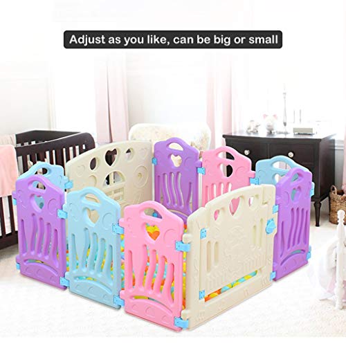 Foldable Baby Playpen - 14 Panel Kids Activity Center Portable Playard, Indoor and Outdoor Baby Fence - Safe Play Yard, Door Lock & Stable Suction Cup Play Pen with Games & Gates for Infants