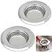 Kitchen Sink Strainer - 4.5 Inch Dia - 2PCS Sink Strainers - Stainless Steel Sink Drain Cover for Almost All US Kitchen Sinks, No Rust, Sturdy Build, Chic Modern Finish - Aisxle