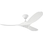 Monte Carlo 3MAVR52RZW Maverick II Energy Star 52" Outdoor Ceiling Fan with Remote Control, 3 Balsa Wood Blades, Matte White