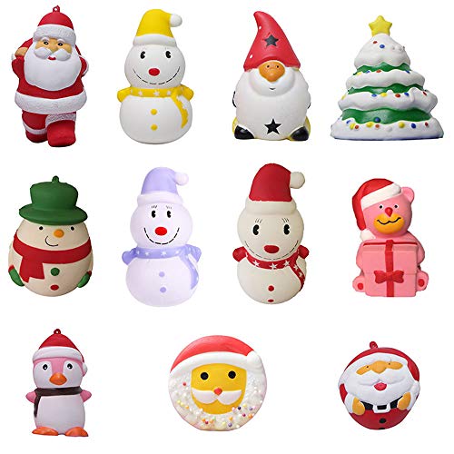POTENCO Cute Cartoon Desktop Decoration Christmas Slow Rising Squeeze Gift Cream Scented Decoration Mini Display Ornament (B)
