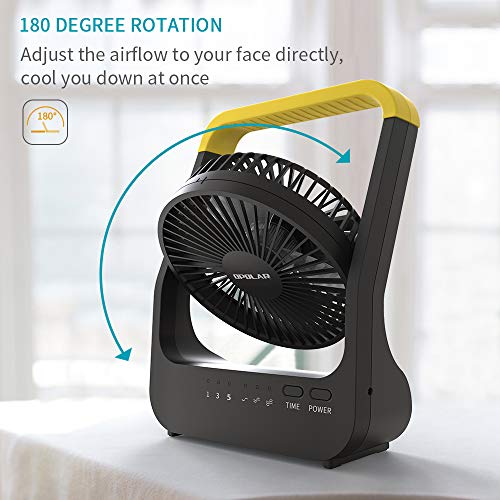 OPOLAR Battery Operated Desk Fan with Timer, Super Long Lasting Dcell