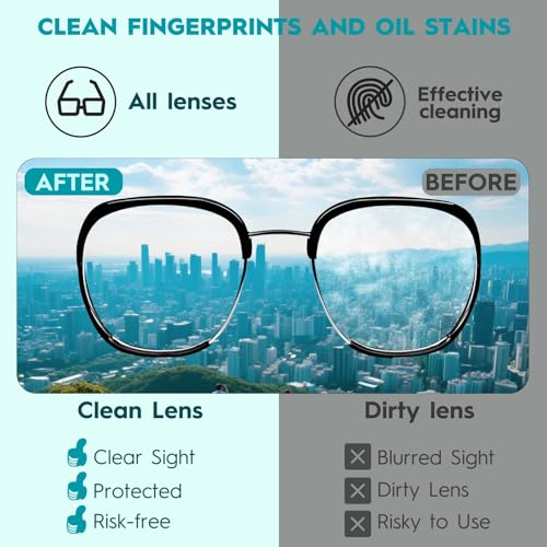 GlintFy Lens Wipes for Eyeglasses, Lens Wipes 15×13cm–400 Count(Pre-moistened Indepently Packaged, Anti-Static Microfiber,Safe,Scratch Free,Suitable for Eyeglass,Sunglasses,Camera,Goggle,Phone,Tablet)