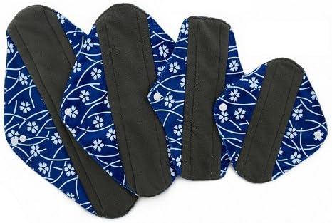 4pcs/lot Reusable Washable Waterproof Bamboo Charcoal Cloth Menstrual Sanitary Maternity Mama Pads (WSDA19)