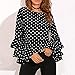 IEason Women Blouse, 2018Hot Sale! Fashion Women's Bell Sleeve Loose Polka Dot Shirt Ladies Casual Blouse Tops (XL, Black)