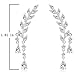 Osiana Womens CZ Crystal Leaf Ear Wrap Cuffs Climber Earrings Sweep Stud Earring Pin Color Silver ER-1