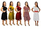DBG Women's Short Sleeve Scoop Neck Polyester Dress