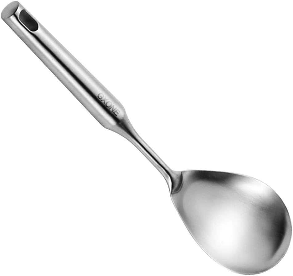 Cooking Spoon, 304 Stainless Steel Large Serving Spoons, Silver/12.6Inch: Kitchen & Dining