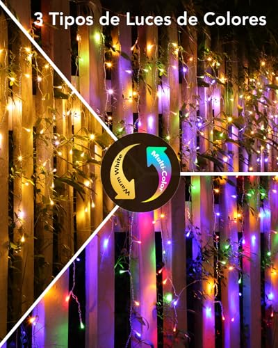 Curtain Lights Christmas Outdoor 10 m, 400 LED String Lights, Waterfall Extendable, Memory Function, 11 Modes, 3 Timers, Decoration for Christmas, Party, Wedding, Garden, Balcony, Window