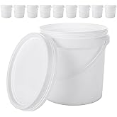 AKOLAFE 10 Pack Paint Buckets for Painting 2 Quart Paint Cans with Lids & Handles Empty Paint Cans 1/2 Gallon Paint Can Paint Pail Plastic Paint Containers for Leftover Paint Pigment Varnish Storage