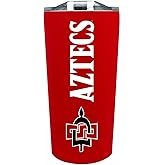 Campus Colors NCAA Stainless Steel Tumbler perfect for Gameday - 18 oz - Double Walled - Keeps Drinks Perfectly Insulated (San Diego State Aztecs - Red)