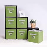 StorageWorks Polyester Storage Cube Box, Foldable Basket Bin Organizer, Green, 6-Pack