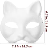Alipis 20 Pack Blank Cat Masks Unpainted Paper Mache for Halloween Craft Role view 6