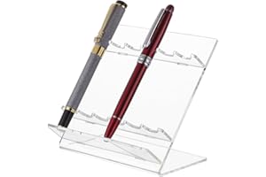 PH PandaHall Acrylic Pen Holder Pen Display Stand, 6-Slots Plastic Pencil Holder Rack Makeup Brush Rack Organizer Nail Brushe