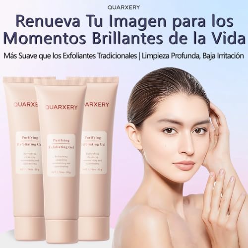 QUARXERY Gel Exfoliante Facial Limpiador con Nicotinamida - Gel Limpiador Facial Piel Grasa Exfoliante, Skin Care Purificante Profundo Reduce Poros para Piel Grasa, Seca y Mixta