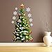 Brccee AC Merry Christmas Home Decor Vinyl Wall Sticker,Christmas Tree and Christmas Gifts Christmas Star Snowflakes Wall Decals