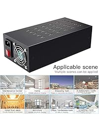 RUISI Multi 30  Puerto USB cargador estación Dock portátil para varios dispositivos cargador de pared adaptador con iSmart para iPhone X 8 7 Plus, iPad Pro Air Mini, Galaxy S7 S6 Edge y más