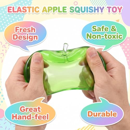 2026 New Apple Squishy, Slow Rising Stress Relief, Adult Apple Shaped Squeezes Balls, Soft Fruit Anxiety Relief Dough Decompression Gift (2pcs - Pink + Green)