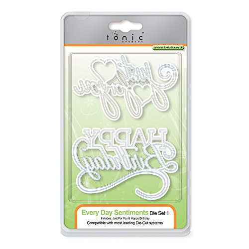 Tonic Studios 600E Everyday Sentiment Die 1 (Just for You & Happy Birthday), Grey