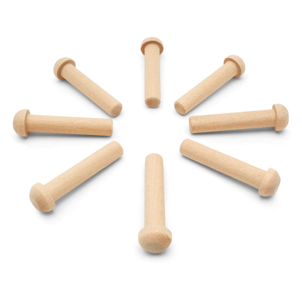 Woodpeckers Wood Axle Pegs 1-13/16-inch, Pack of 50 Mini Wooden Pegs for Train Craft, Fits 3/8-inch Hole Wooden Wheels for Crafts, by