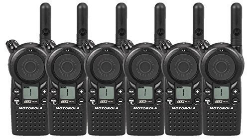 6 Pack of Motorola CLS1110 Walkie Talkie Radios with Headsets & 6-Bank Charger