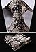 HISDERN Paisley Tie Handkerchief Woven Classic Men's Necktie & Pocket Square Set,Gold & Navy Blue,One Size