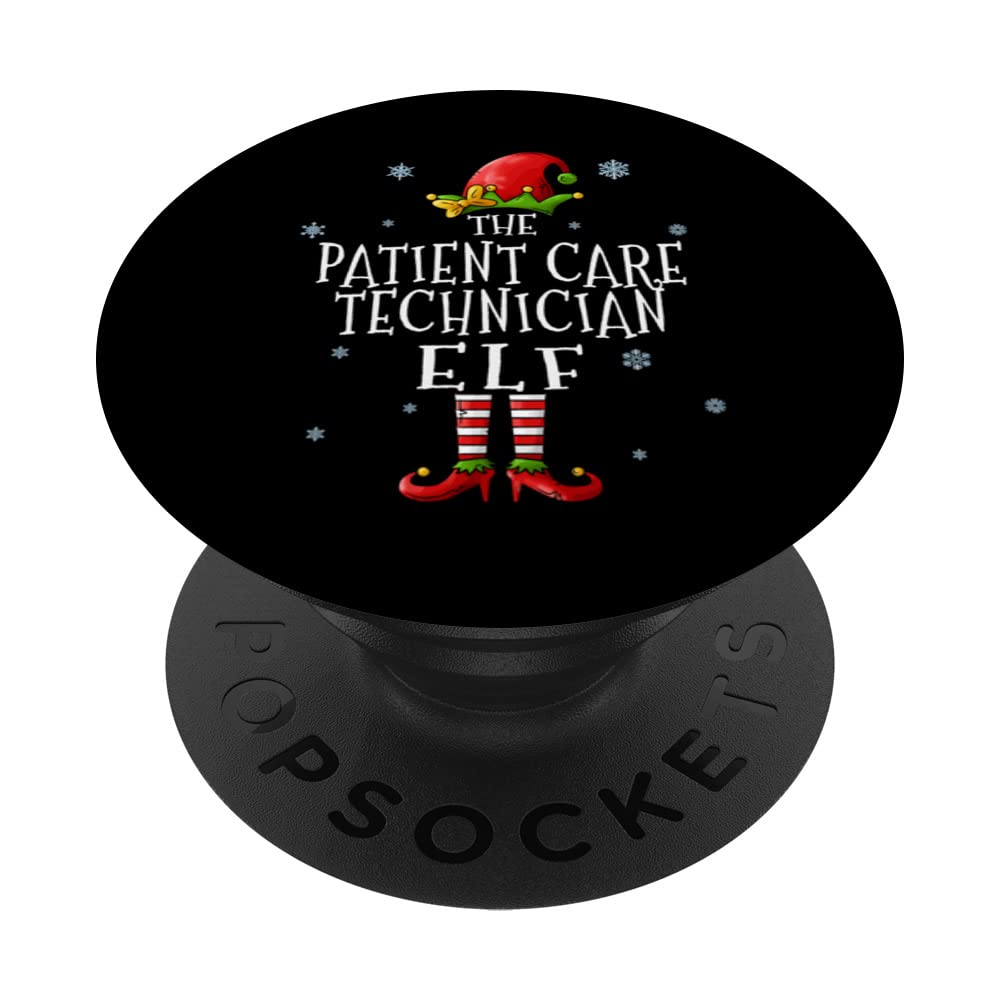 The Patient Care Technician Elf Squad Funny Xmas Groupe PopSockets Swappable PopGrip