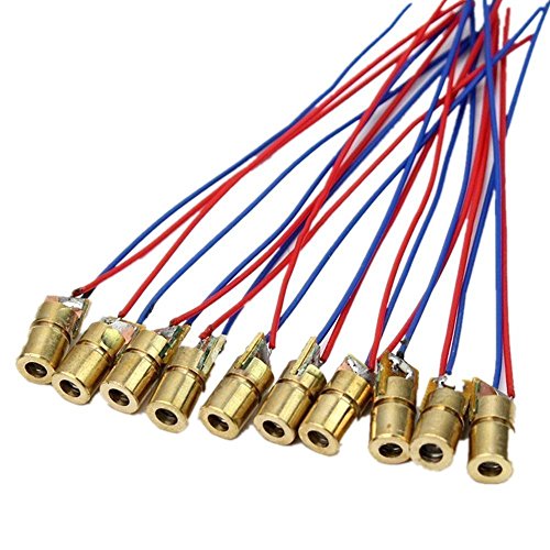 DTOL 10 x Mini Laser Dot Diode Module Head WL Red 650NM 6mm 5V 5Mw Pack of 10 - Thumbnail 2