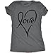 Crazy Dog T-Shirts Womens Love Cursive Heart Design Cute Relationship Girly T Shirt