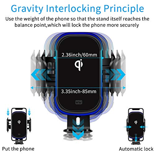 [Fastest Wireless Car Charger]RegeMoudal Wireless Car Charger Mount 15W Qi Fast Charging Auto Clamping Car Mount Air Vent Phone Holder for iPhone 8/8S/X/XS/XR/11 Pro,Samsung S7/S8/S8+/S9/S9+/S10