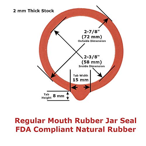Viceroy Reliable Seal Canning Jar Seals, Fits ClampDown Regular Mouth Jars, Pure Natural Rubber