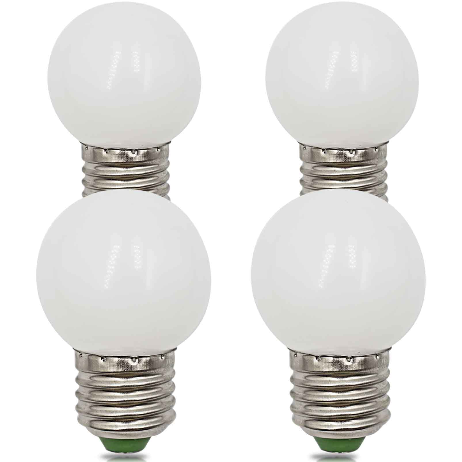 MJIUZHOU 4 Pack E27 4W LED Light Bulbs 40W Equivalent Incandescent Cool White 6500k 400Lm 220V 230V Edison Screw Energy Saving Golf Ball G45 Base Bulb