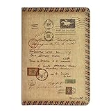 ZLYC Vintage Novelty Envelope Travel PU Leather Waterproof Passport Cover Holder