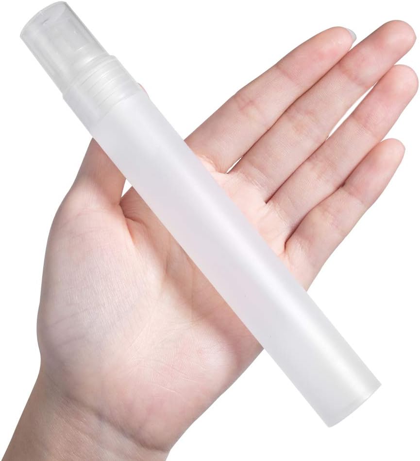 BENECREAT 12PCS 30ml Mini Plastic Spritzer Bottle Frosted Fine Mist Spray Tubes, 2PCS Transfer Pumps, 4PCS Funnels and 4PCS Pipettes for Perfume Lotion Liquids: Everything Else