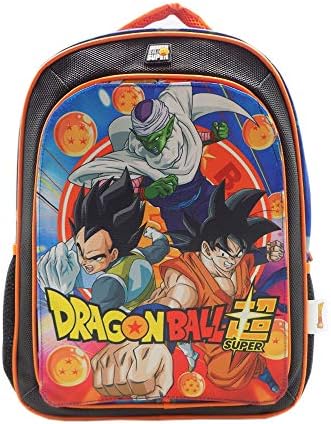 Dragon Ball Super 16" Story style backpack with 3 interchangeable designs. (Orange)