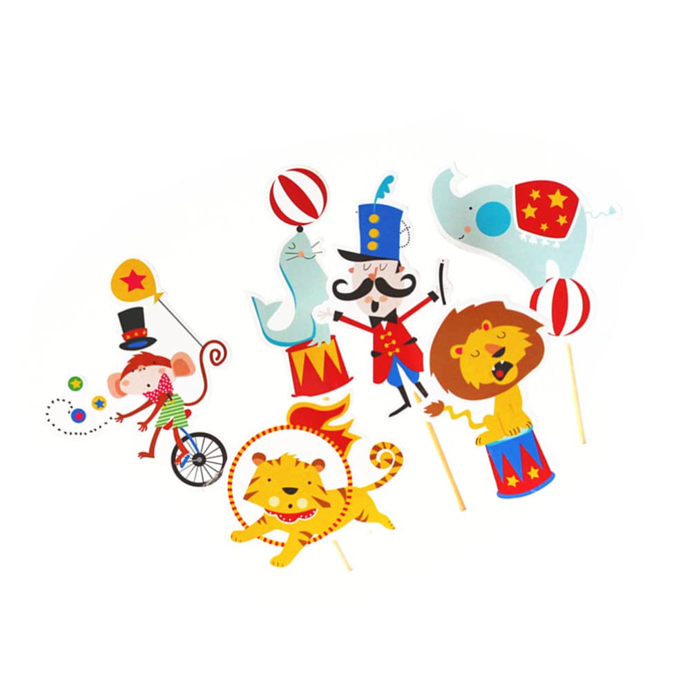 Toddmomy Circus Animal Cake Picks 72 Pieces Tiger Dolphin Cupcake Toppers for Birthday Baby Shower Party Supplies