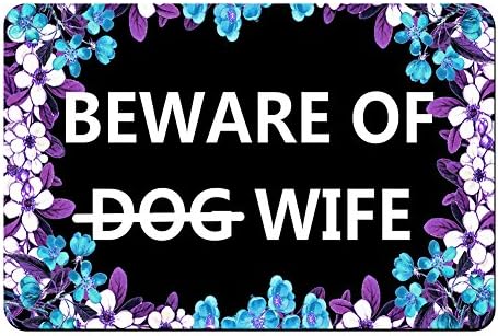 Beware of the Wife not Dog Funny Text Doormat Floor Mat Rug Indoor/Outdoor/Front Door/Bathroom Mats Rubber Non Slip (30"x18",45cmx75cm)