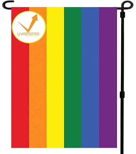 JUSHEN LGBTQ Regenbogen-Gartenflagge – 30,5x45,7 Cm, Genähte Streifen, Wetterfest, Für Pride-Monat & Garten