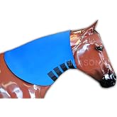 HILASON Large Blue Heavy Duty Horse Neoprene Neck Sweat Wrap Grooming Tack | Heavy duty nonabsorbent neoprene, hook and loop fastener adjustment, neck sweat and conditioning