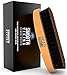 Beard Brush for Men - With Wild Boar Bristles for Easy Grooming - Facial Care Hair Comb for Beards & Mustache Conditioning, Styling & Maintenance - Distributes Products & Natural Wax