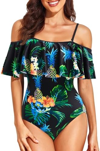 La Blanca Baby Girls Off Shoulder Ruffle One Piece Swimsuit, Multi