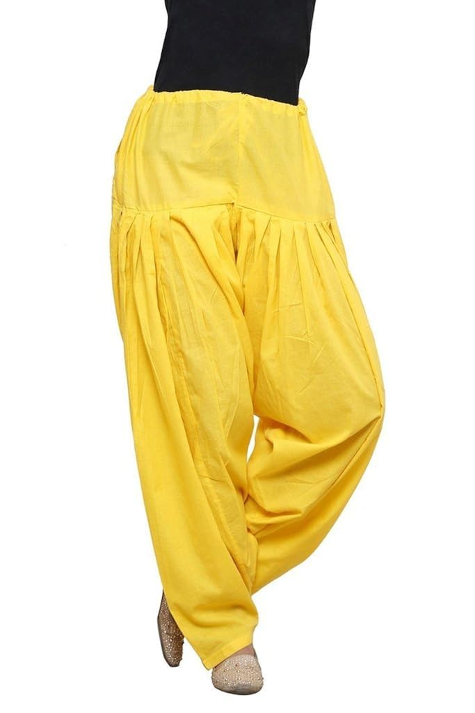 luvcare 100% pure cotton patiala salwar for womens(orange, yellow and pink)