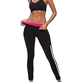 NonEcho Women Neoprene Sauna Sweat Pants High Waist Workout Leggings Tummy Control Fitness Tights with Side Pocket