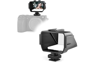 KOQINVIZ Vlog Selfie Mirror Flip Screen for Mirrorless Camera, Reverse Mirror with 3 ColdShoe Mounts for Sony A7III A7II A600