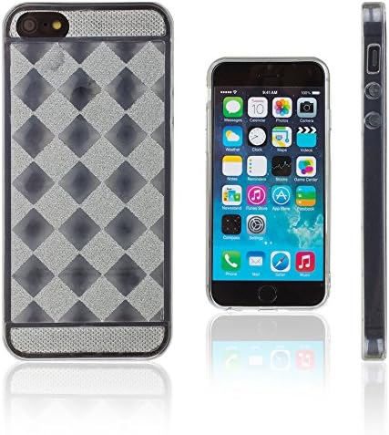 Xcessor Checkered Diamond Glossy Flexible TPU case for Apple iPhone SE / 5 / 5S. Transparent