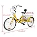 Areyourshop 24 Inch Adult Bicycle 6-Speed 3 Wheel Cruise Bike Tricycle Trike with Basket, Yellowthumb 2