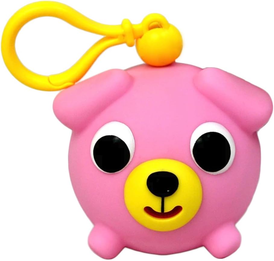 Oshaberi Doubutsu Talking Animal Ball Borukuma Stress Ball - Key Chain Clip - Pink Dog