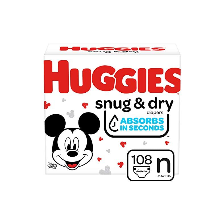 Huggies Snug & Dry Baby Diapers, Size Newborn, 108 Ct